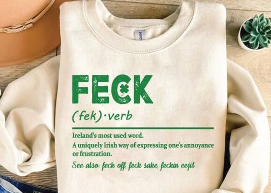 Feck Irish St Patricks Day Unisex Bamboo/Cotton Graphic T-Shirt