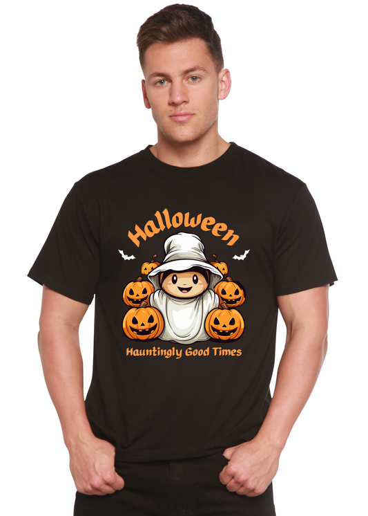 Halloween Hauntingly Good Times Day Men's Bamboo Viscose/Organic Cotton Short Sleeve Graphic T-Shirt