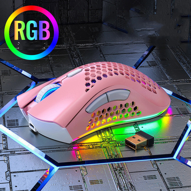 BLACK Silent Wireless Rechargeable Hole Gaming Mouse