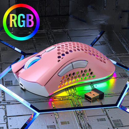 BLACK Silent Wireless Rechargeable Hole Gaming Mouse